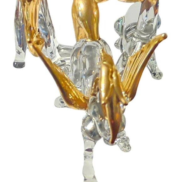 4 Vintage Crystal Animal Figurines 24K Gold Gilded mouse elephant deer Pegasus - Picture 5 of 16